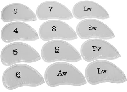 Hemobllo 12pcs Golf Club Covers Pu Iron Head Guards for Golf Clubs Fits Woods Driver Hybrids Accessories Covers