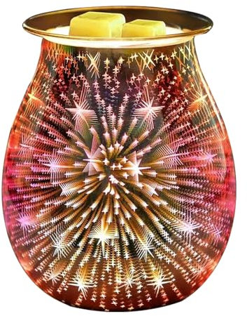 DICIMI Electric Wax Melt Burner - 3D Starburst Aroma Lamp & Oil Burner with Adjustable Night Light, Flameless Wax Melts Warmer for Home, Office, Gifts UK