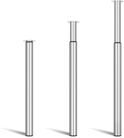 1 Stück Silber Verstellbares Tischbein 710-1100mm, Arbeitsplattenstütze | Robuster Metall-Stahlrahmen für Frühstücksbar, Küche, Schreibtisch & Büro