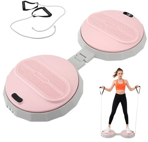 Klappbarer Twist Waist Disc Board mit Schrittzähler & Kordelzug, 400KG Tragkraft, Balanceboard für Bauch, Beine, Po, Hüfte, Gleichgewichtstrainer, Drehplatte, Taillentwister für Zuhause/Büro