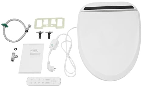Asiento de inodoro inteligente, mando a distancia, bidé inteligente, asiento de inodoro con tapa y luz nocturna, control de temperatura de 4 niveles, moderno