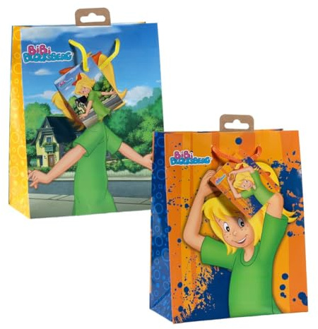 Laro Premium Line Medium/Mittel Geschenktüten Größe:H23x B18x T10x cm Bibi Blocksberg/Hexenspaß 10/20/40/100stk, Anzahl:100, Muster Tüten:Bibi Blocksberg Hexenspaß