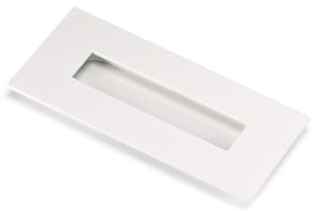 TiendaManilla Tirador de Embutir Rectangular Blanco de Aluminio 155x73mm para Muebles, Cajones y Armarios - Asa Empotrada Integrada para Puertas Correderas Modernas