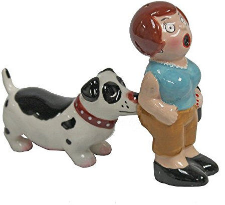 Pacific Trading A Lady and A Tramp SP Shakers Dog Biting Woman's Bum Magnetic Salt and Pepper Shaker Set