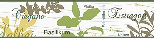 A.S. Création Bordüre - Papierbordüre mit hübschem Lifestyle Motiv in Gelb, Grün und Weiß - auf 5,00 m x 0,13 m je Rolle