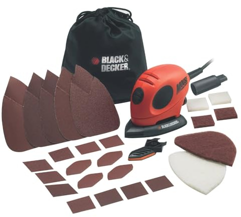 Black+Decker KA161BC-QS - Levigatrice per mouse 55 W, con borsa e 15 accessori