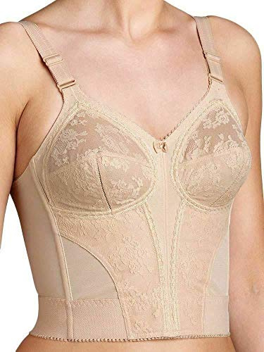 Triumph Doreen Long Line Ladies Full Cup Plain Bra - Beige - 42C
