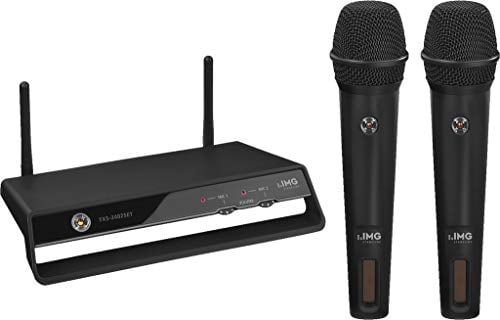 IMG STAGELINE TXS-2402SET Digitales, drahtloses 2-Kanal-PLL-Mikrofonsystem, 2,4 GHz schwarz, 25.4090