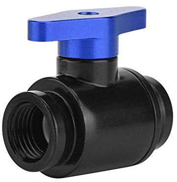 Wasserkühlventil, G1 / 4 Innengewinde -Wasser-Kugelhahn mit Griff für Armaturen des Computer-Wasserkühlsystems(Blau)