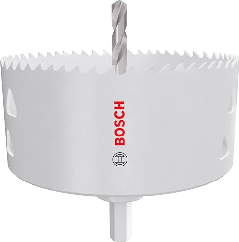 Bosch 1 sierra perforadora con adaptador para varios materiales (para acero, paneles de yeso, diámetro de 95 mm, taladro de accesorios profesionales)