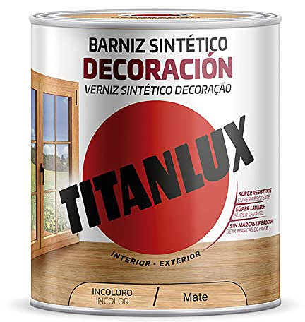 TITAN Barniz SINTÉTICO DECORACIÓN Mate INCOLORO 750ml TITANLUX M12100034, Multicolor