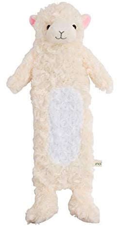 Premium Kinder Wärmflasche Schlauch 0.9 Liter mit schönem weichem Kunstpelz Bezug, Bettflasche aus Naturgummi, Wärmekissen, verschiedene Modelle - Alpaka