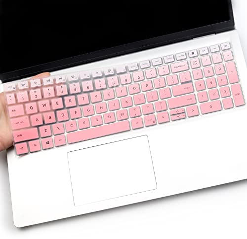 i-Tensodo Keyboard Cover for Dell Inspiron 15 3510, 3511, 3515, 3520, 3525, 3530, 3535, 5510, 5515, 5518, Vostro, Latitude 3520 - Silicone - Pink - Letter Print