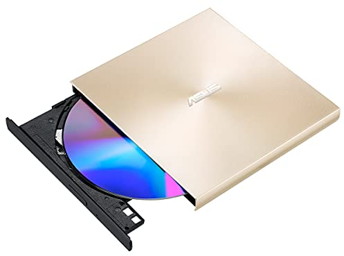 ASUS Masterizzatore Esterno ZenDrive U8M (SDRW-08U8M-U/GOLD), Lettore Ultra Slim 8x, CD/DVD, Supporto M-Disc, USB, compatibile Con Windows e Mac OS, Oro