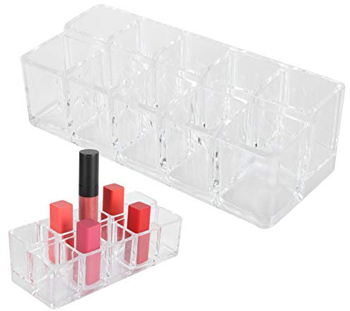 Yinhing Organizzatore Porta Rossetto, Trasparente a Griglia Espositore per Cosmetici in Acrilico per Salone di Bellezza Domestico,Scatola Per Riporre Gli Smalti Per Mascara