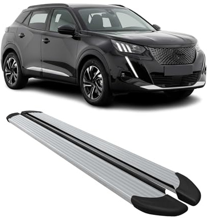 Marchepieds Latéraux pédale pour Peugeot 2008 2019-2026 Aluminium Argent 2Pcs