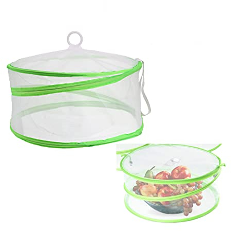 DBOO Pop Up Food Covers Tent, ilauke Reusable and Collapsible Mesh Screen Net Protectors for Outdoors Parties Picnics BBQs Keep Out Flies Bugs Mosquitoes(Green)