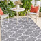 payé Outdoor Teppich Wetterfest - 240x340cm - Grau Weiß - Netz Raute - Teppiche für Terrasse Balkon Garten Indoor
