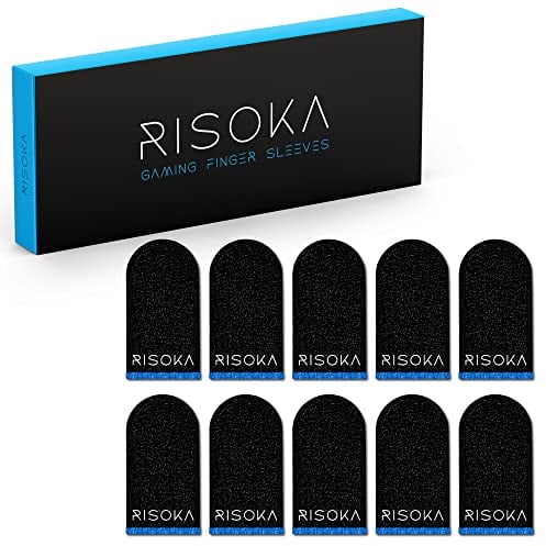 RISOKA® 10 Stück Gaming Finger Sleeves - Perfekter Touchscreen Glide - Geeignet für alle Spiele - Gaming Gadgets Sachen Zubehör für Zocker + Gamer - Finger Sleeve Handschuhe - Handy Controller