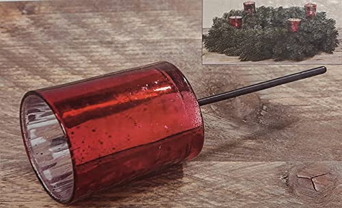 Kerzenhalter zum Stecken Kerzenpicks für Adventskranz 4er-Set rot