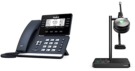 Yealink IP Telefon SIP-T53W VoIP-Telefon, schwarz + WH62 Dual UC