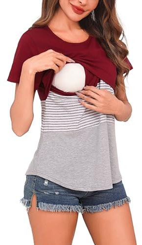 Bresdk Premamá Tops Camisas De Lactancia Materna De Manga Corta para Mujeres