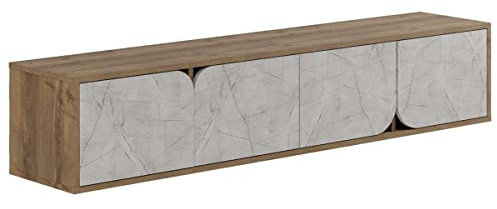 Decortie Meuble TV Spark 180 cm Chêne - Gris