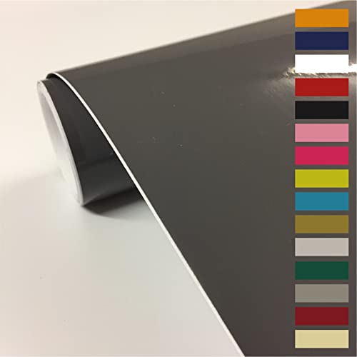 vgoltd Furniture Stickers Gloss Self Adhesive Vinyl Wrap Sticky Contact Paper Roll for Kitchen Countertop Cupboard Cabinets Wardrobe & Tabletops (Dark Grey, 30W x 100L cm)