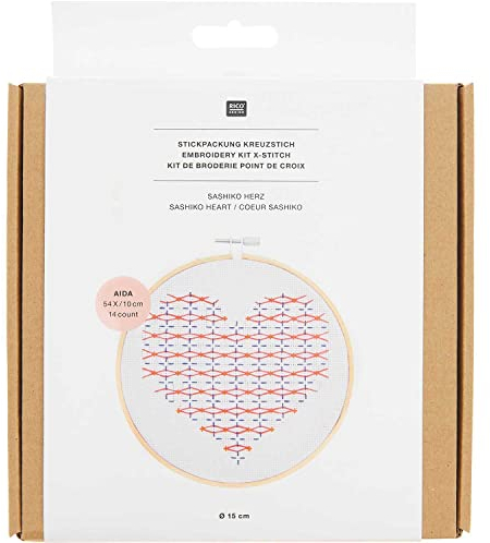 Rico Design Sashiko-Stickset Herz