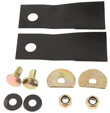 misppro 2Pcs/Set Blade & Bolt Set for Honda Mower Lawn Stainless Steel Swing Back Blade Screws Kit - 15.5x4.5cm