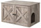 MaxxPet Maison De Chat - Meuble Litiere Chat en Bois - Niche Chat Interieur - Maison Toilette Chat - Banc De Chat - Lit Chat - Loft pour Chats - 80x53x50 cm - Brun Ivoire