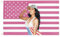 RonningStar Nicki And M-inaj Drapeau américain Extérieur Intérieur Drapeau des États-Unis Bannière Décor avec Couleurs vives Double Couture Rose