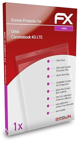 atFoliX Lámina Protectora de plástico Cristal compatible con Orbic Chromebook 4G LTE Película Vidrio, 9H Hybrid-Glass FX Protector Pantalla Vidrio templado de plástico