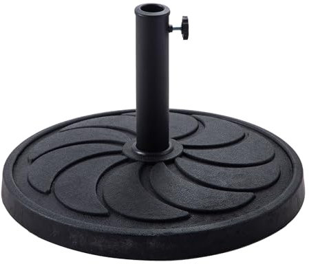 C-Hopetree 18 kg Rund Harz Schirmständer Sonnenschirmständer Sonnenschirmfuß für Sonnenschirm Terrassenschirm Schirmstöcke bis 38/48 mm, Bronze
