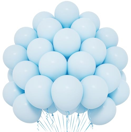 Palloncini Blu, 50 Pezzi Palloncini Macaron Blu 12 Pollici, Palloncini in Lattice Blu Pastello per Donne Ragazzi Bambini per Tema Blu Compleanno Laurea Baby Shower Matrimonio Carnevale Decorazione