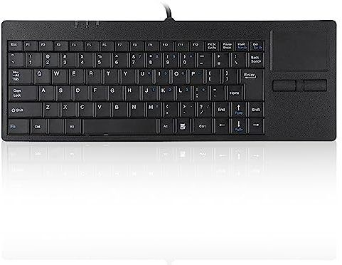 Tastiera cablata USB ultra sottile con 86 tasti, silenziosa, con touchpad integrato e porta hub, per notebook e scrivania