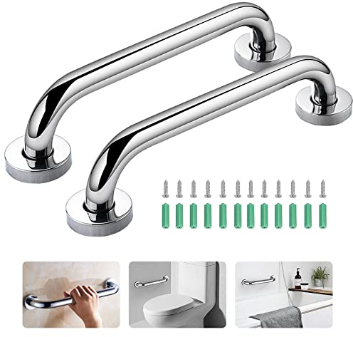 HYEIOL 2 Stück Haltegriffe für Senioren,30 cm Duschgriff Senioren, 304 Edelstahl Badewannengriff WC Haltegriff Bad für Kinder, Schwangere und ältere Menschen