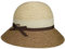 Stetson Contrast Brim Toyo Damenhut - Mehrfarbiger Hut - Glockenform - Sommerhut mit UV-Schutz 40+ - Frühjahr/Sommer - Damen Natur-braun M (56-57 cm)