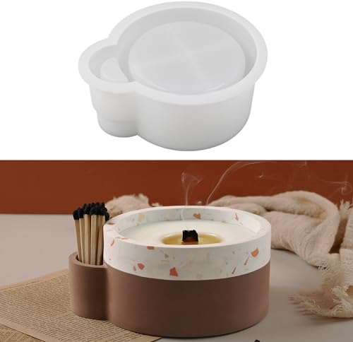 Moule en Silicone Bougeoir,DIY Résine Époxy Moules,Moules en Silicone pour Résine Époxy,Moule à Bougie en Béton pour la Fabrication Artisanale