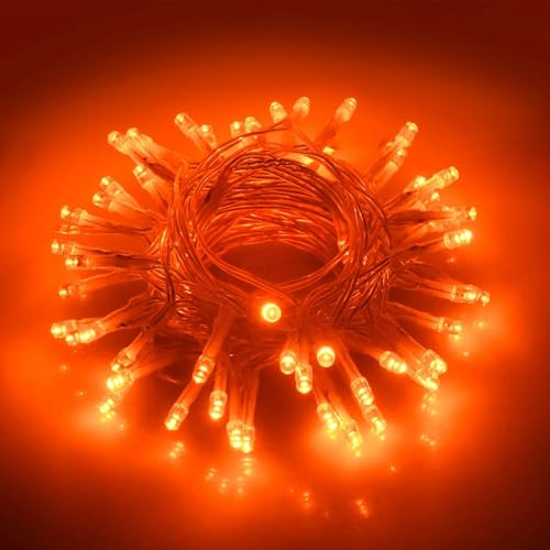 cshare Halloween Lichterkette Batterie, Halloween Orange Lichterketten 3M 30er LED mit 6H Timer Funktion, für Herbstliche, Halloween Themenparty Karneval, Veranda, Fenster, Herbstdekoration