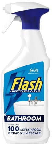 Flash Bathroom Impeccable Clean Grime & Limescale Remover 500ml x 1, Shower Tiles Toilet Cleaner Spray Detergent with Welari Thank You Card | (1pack)