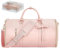 2-in-1 Handgepäcktasche Reisetasche, modisch, faltbar, große PU-Leder-Seesack für Damen, zum Aufhängen, Koffer, Anzug, Kleidung, Duffle-Tasche für Reisen (Rosa)