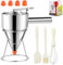 40oz Pancake Batter Dispenser, Stainless Steel Funnel Cake Dispenser with 4 Silicone Nozzles, Perfect for Pancakes, Cupcakes, and Funnel Cakes