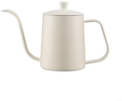 Feegow Tetera de cuello de cisne de 250/350/600 ml, tetera de acero inoxidable con boquilla larga y estrecha, cafetera de goteo manual (tapa graduada de 350 ml)