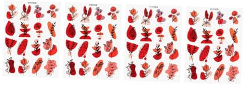 Tofficu 4blätter Transferfolie Für Polymer Clay Aufkleber Soft Clay Decals Mit Blumen Und Pflanzenmotiven Für Kreative Ohrringe Und Einzigartige Designs