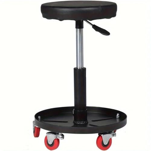 LCQSYE hocker mit Rollen Schwarzer Creeper Hocker Sitz Pneumatischer Mechaniker Rund Auto Fahrrad Werkstatt Garage Werkstatt Rollhocker
