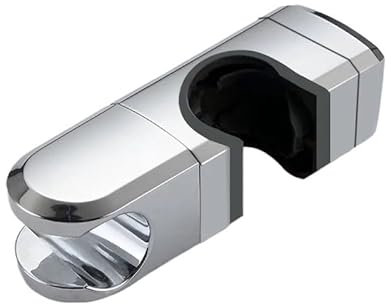 ApuaVireo&Co 2pcs Matte Black Universal 18~25mm ABS Plastic Shower Slide Rail Bar Holder Adjustable Clamp Holder Bracket(Chrome Round Tube)