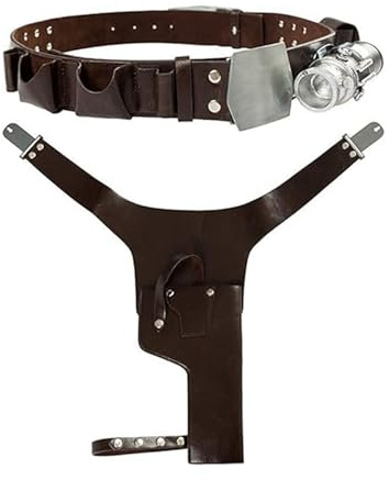 Fortunezone Han Solo Gürtel Herren Leder Braun Halloween Cosplay Kostüm Zubehör