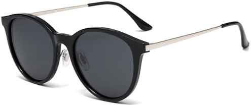 Long Keeper Round Polarised Sunglasses for Women Men Vintage Light Driving Cat Eye Sunglasses Unisex Retro Shades Classic Round Sun Glasses Anti UV400