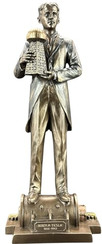 57 SPECIAL REPLICAS Skulptur Deko Figur - Nikola Tesla HÄLT EIN Modell des TURMS - Figur als Geschenk für Wohnzimmerdekoration Figuren Deko